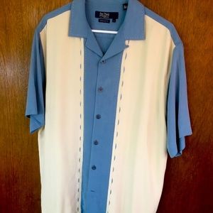 Nat Nast size L blue/white men’s SS casual shirt.